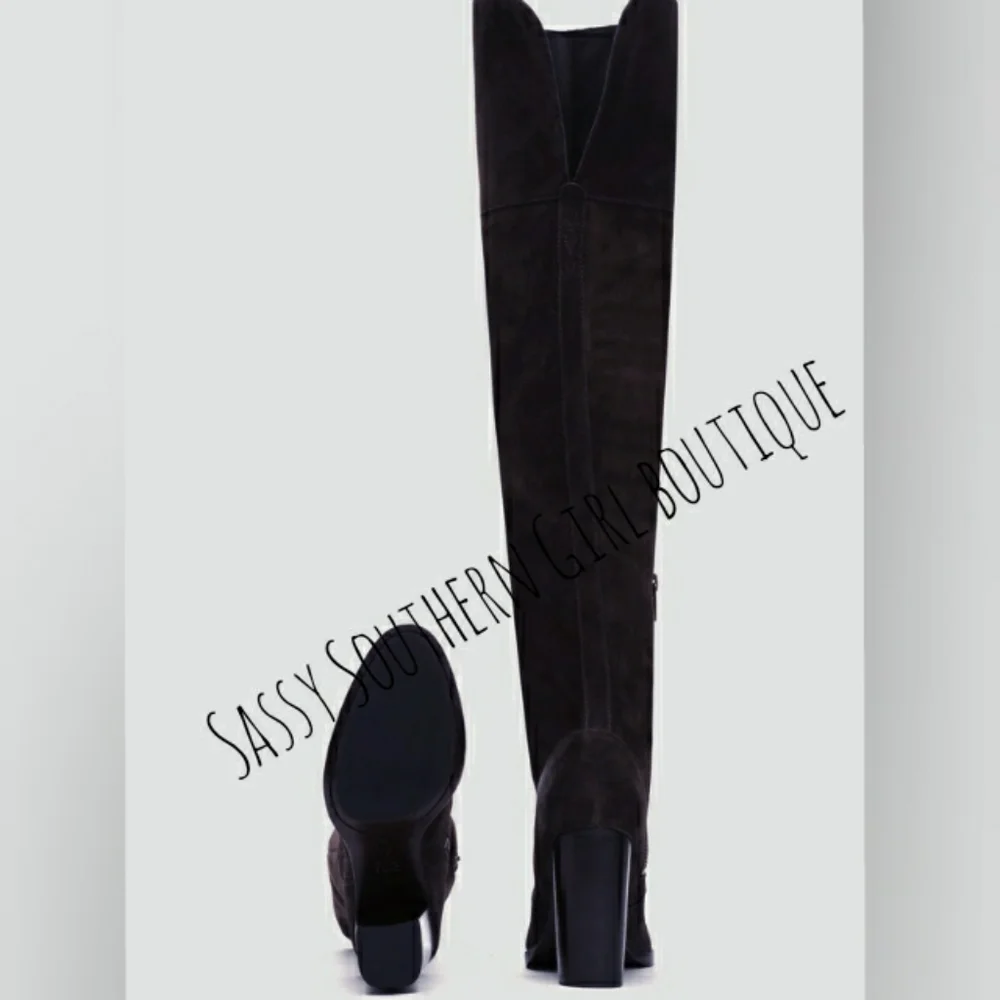 🆕⭐FRYE Over the Knee black suede leather boots